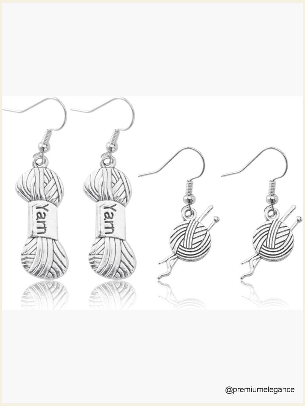 2 Pairs Yarn Earrings for Knitting Lovers Crochet Theme Jewelry